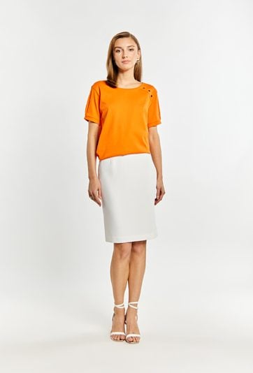 T-shirt damski z bawełny