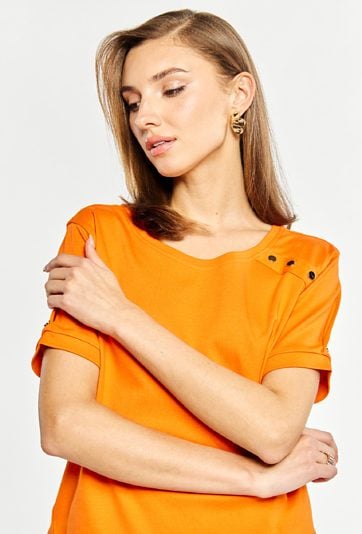 T-shirt damski z bawełny
