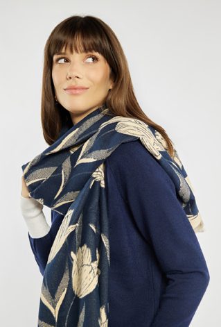 Szalik damski z kwiatowym wzorem