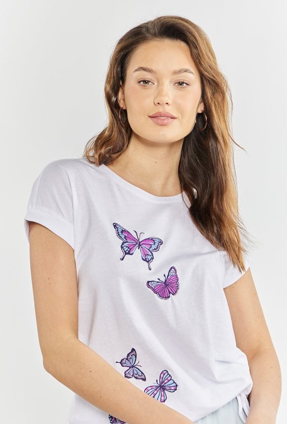 T-shirt damski z motylami