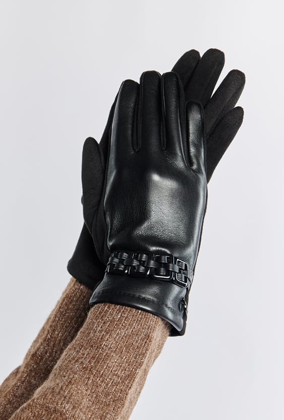 Damskie rękawiczki z łańcuchem