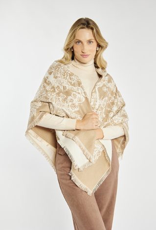 Beżowy szalik z wzorem