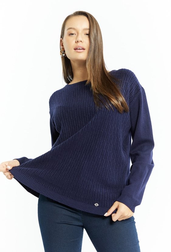 Prążkowany sweter damski