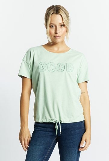 Dzianinowy T-shirt z wiązaniem