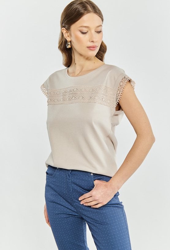 T-shirt damski z bawełny
