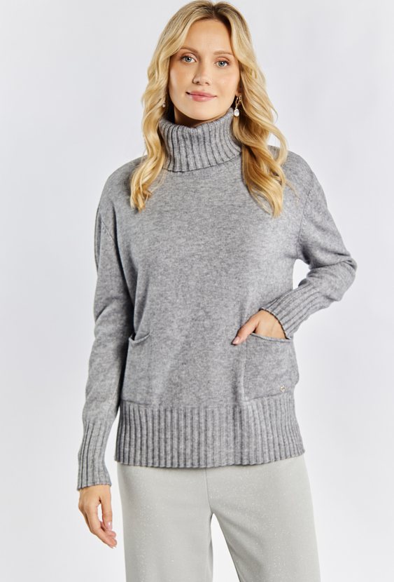 Sweter damski z kieszonkami