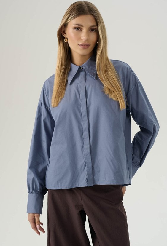 Bawełniana koszula z asymetrycznym tyłem