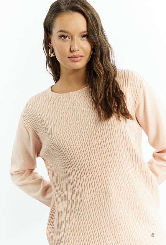 Prążkowany sweter damski