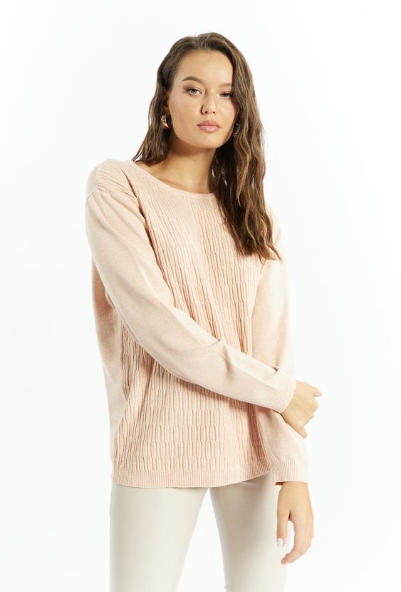 Prążkowany sweter damski