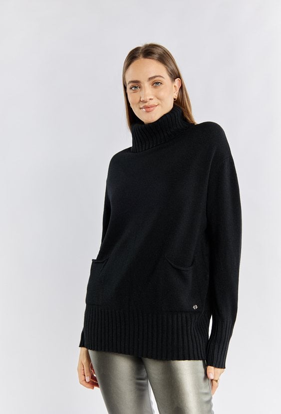 Sweter damski z kieszonkami