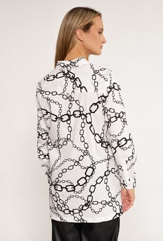 Koszulowa bluzka z wzorem