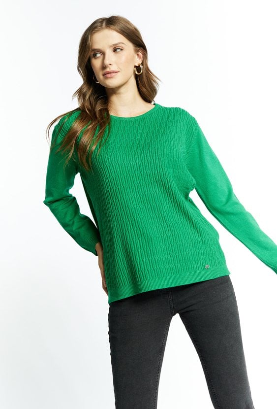 Prążkowany sweter damski