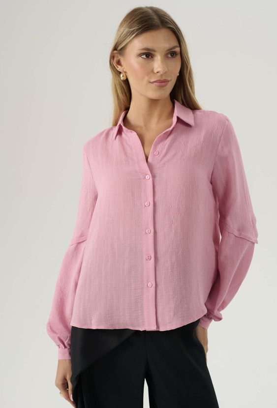 Różowa wiskozowa koszula