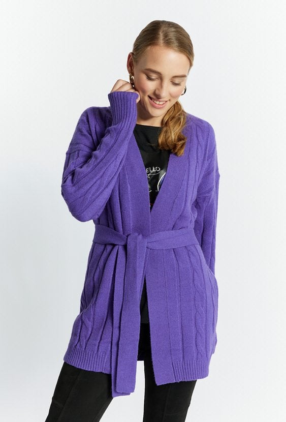 Sweter damski z wiązaniem