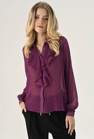 Elegancka koszula w burgundowym kolorze