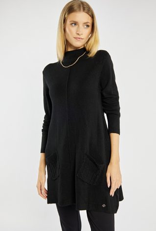 Długi sweter z półgolfem