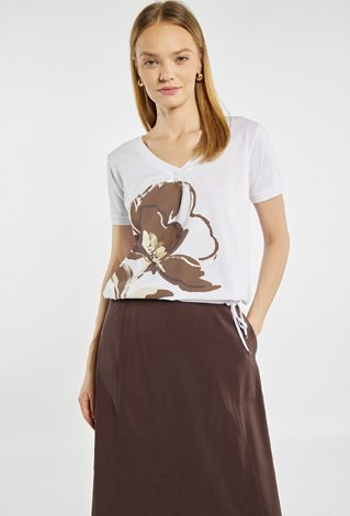 T-shirt damski z kwiatowym nadrukiem