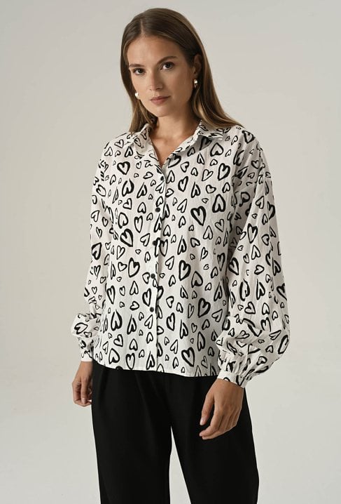 Bawełniana koszula w serca