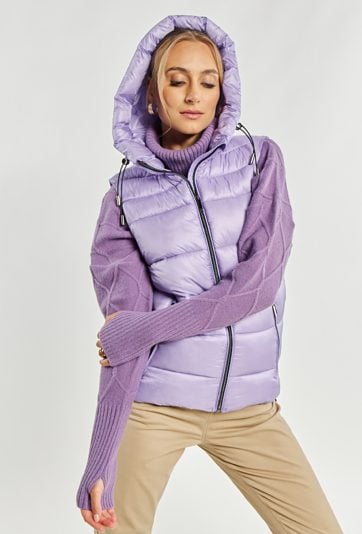 Pikowana kamizelka z kapturem