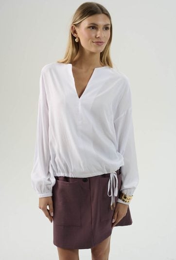 Biała bluzka z wiskozą