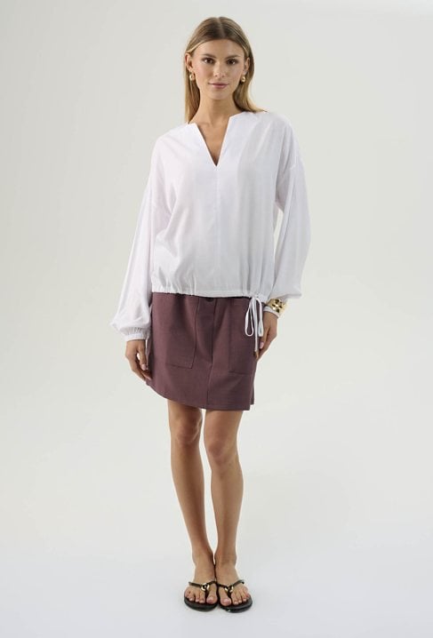 Biała bluzka z wiskozą