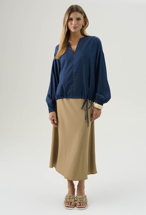 Niebieska bluzka z wiskozą