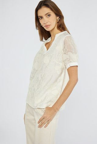 Bluzka z kwiatowym haftem