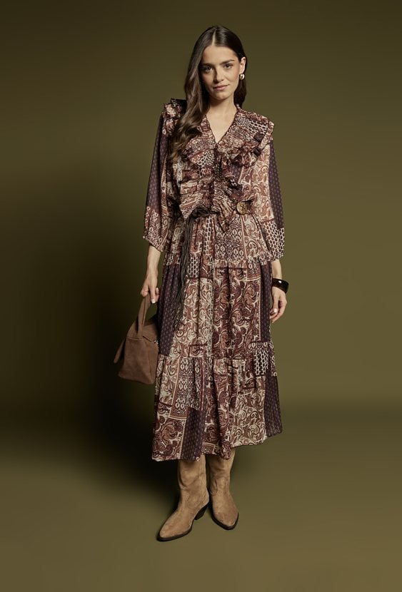 Wzorzysta sukienka boho