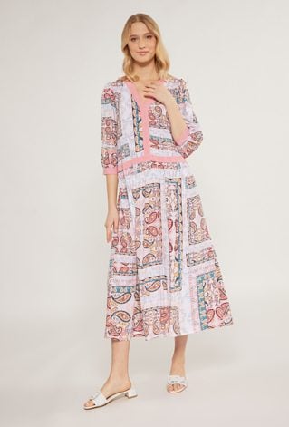 Wzorzysta sukienka midi