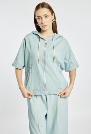 Jeansowa bluza z kapturem