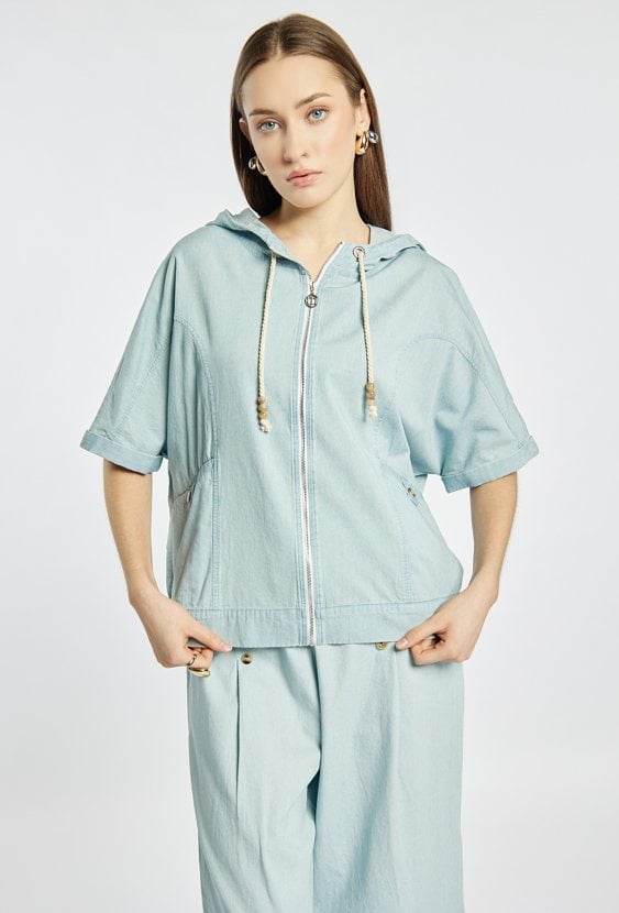 Jeansowa bluza z kapturem