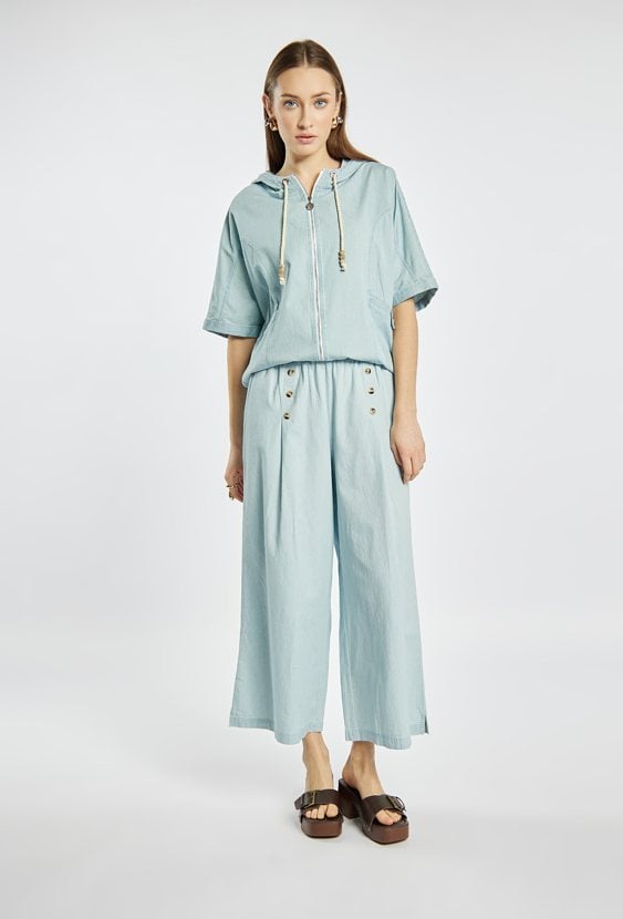 Jeansowa bluza z kapturem