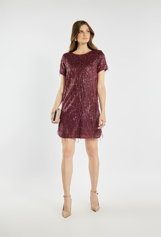 Sukienka z cekinowymi frędzlami