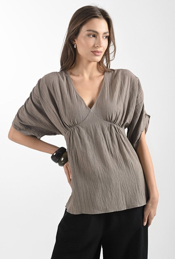 Romantyczna bluzka z krótkim rękawem