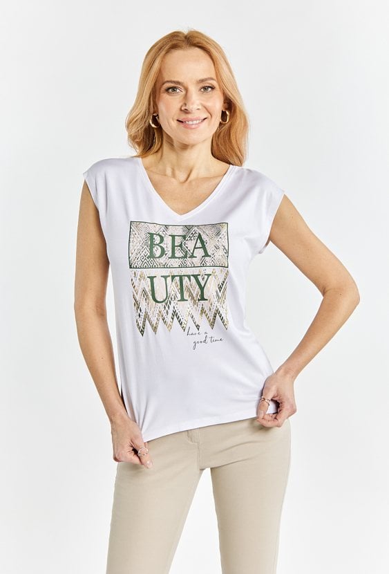 Wiskozowy T-shirt damski
