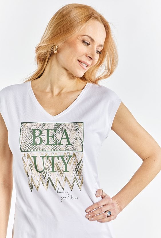 Wiskozowy T-shirt damski