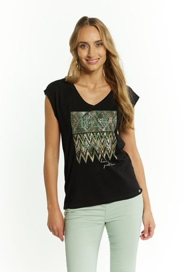 Wiskozowy T-shirt damski