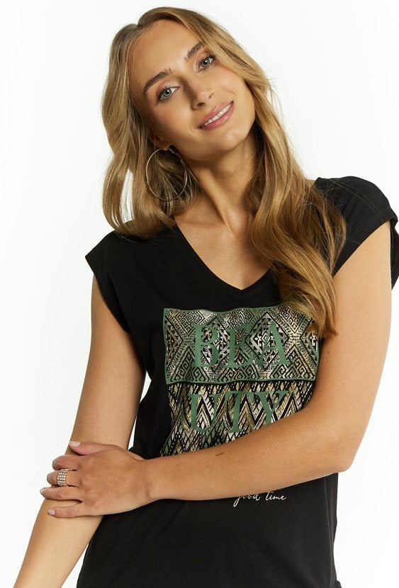 Wiskozowy T-shirt damski