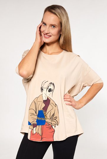 Bluzka z ozdobnym nadrukiem