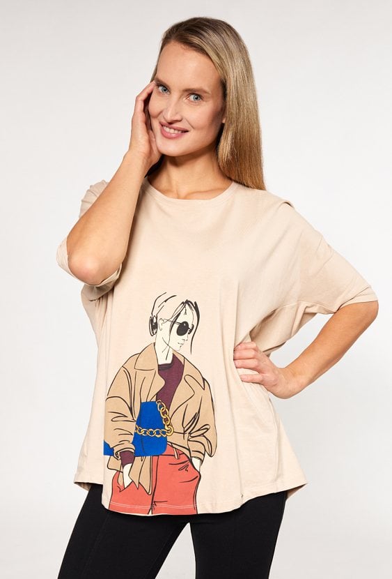 Bluzka z ozdobnym nadrukiem