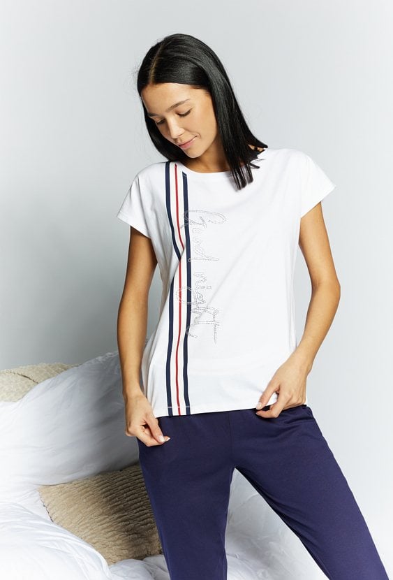 Góra od piżamy z dżetowym napisem