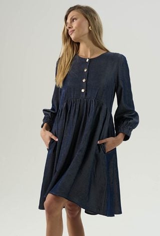 Wiskozowa sukienka z imitacji jeansu