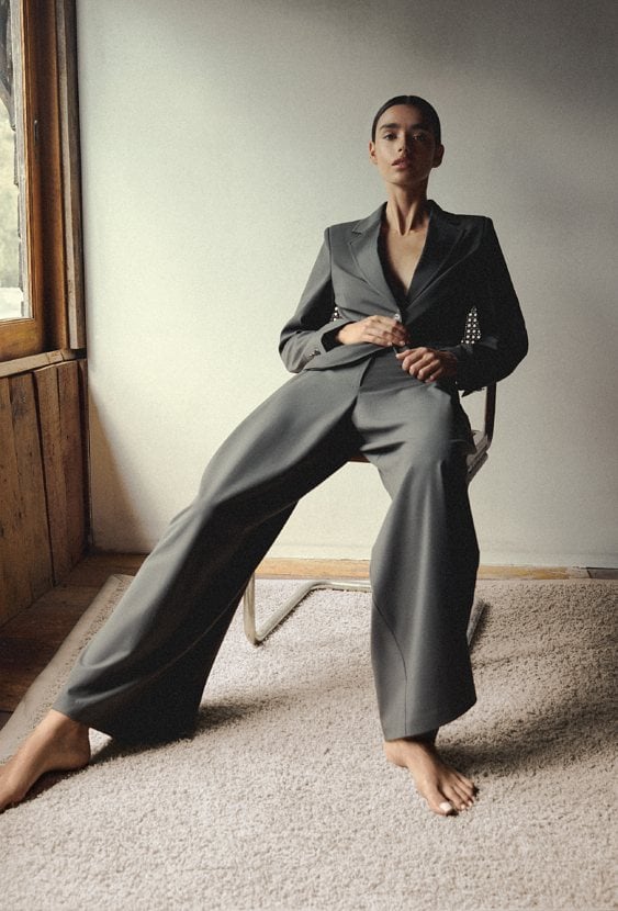 Spodnie z szeroką nogawką