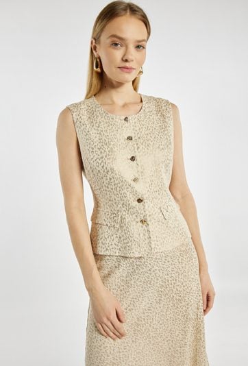 Elegancka kamizelka z dodatkiem lnu