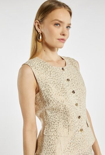 Elegancka kamizelka z dodatkiem lnu