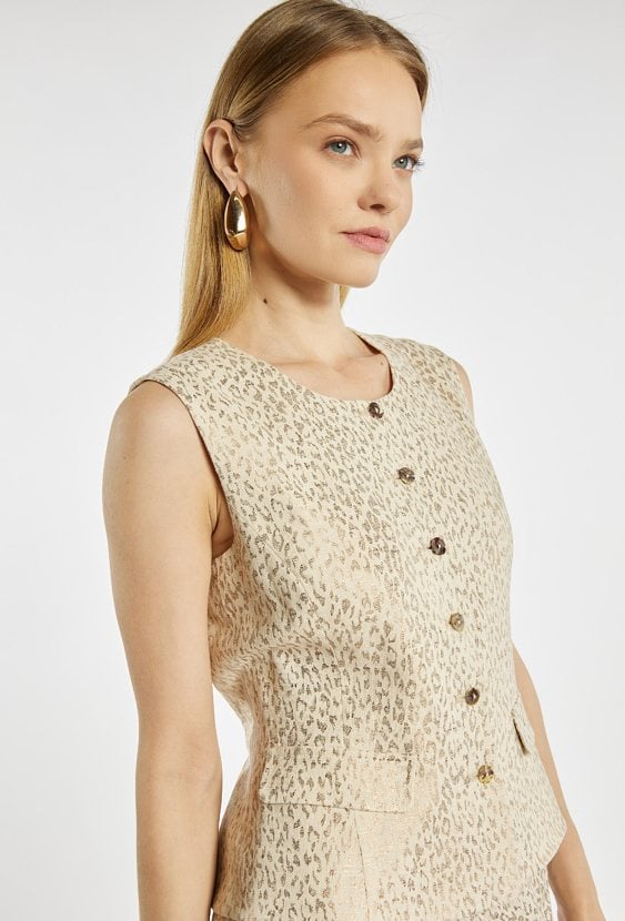 Elegancka kamizelka z dodatkiem lnu