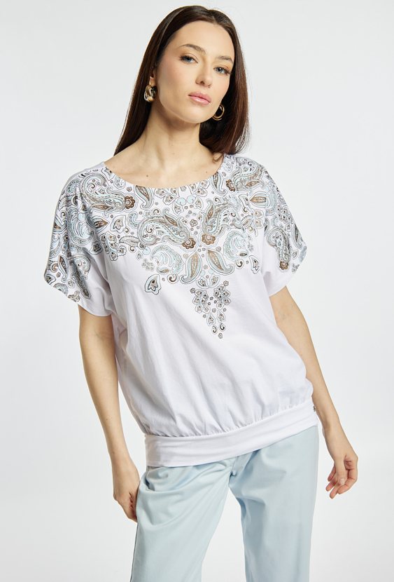 T-shirt damski z bawełną