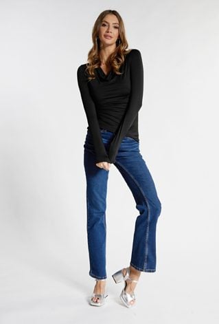 Dopasowana bluzka z lejącym dekoltem