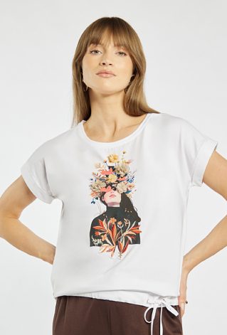 T-shirt z artystycznym nadrukiem