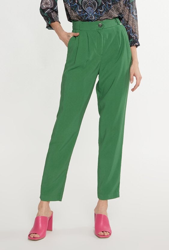 Materiałowe spodnie z wiskozy